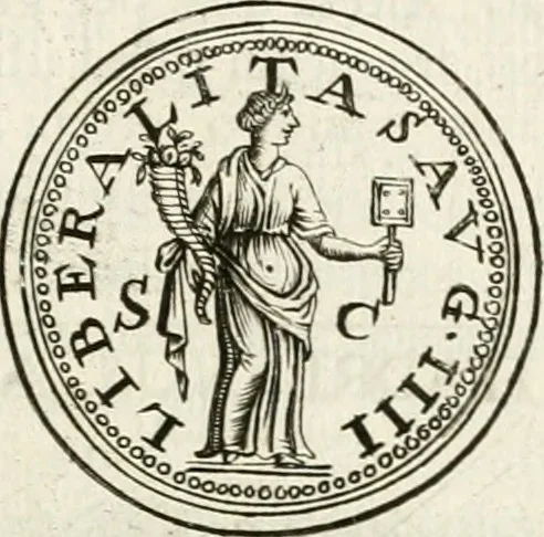 An illustration from Veterum Romanorum Religio castrametatio, disciplina militaris ut & balneae ex antiquis numismatibus & lapidibus demonstrata, 1686, leaf 140