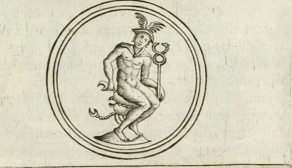 An illustration from Veterum Romanorum Religio castrametatio, disciplina militaris ut & balneae ex antiquis numismatibus & lapidibus demonstrata, 1686, leaf 154
