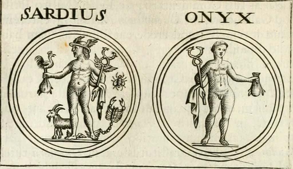 An illustration from Veterum Romanorum Religio castrametatio, disciplina militaris ut & balneae ex antiquis numismatibus & lapidibus demonstrata, 1686, leaf 155