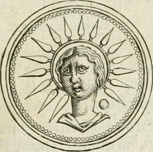 An illustration from Veterum Romanorum Religio castrametatio, disciplina militaris ut & balneae ex antiquis numismatibus & lapidibus demonstrata, 1686, leaf 162