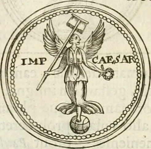 An illustration from Veterum Romanorum Religio castrametatio, disciplina militaris ut & balneae ex antiquis numismatibus & lapidibus demonstrata, 1686, leaf 167