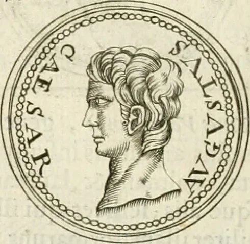 An illustration from Veterum Romanorum Religio castrametatio, disciplina militaris ut & balneae ex antiquis numismatibus & lapidibus demonstrata, 1686, leaf 167