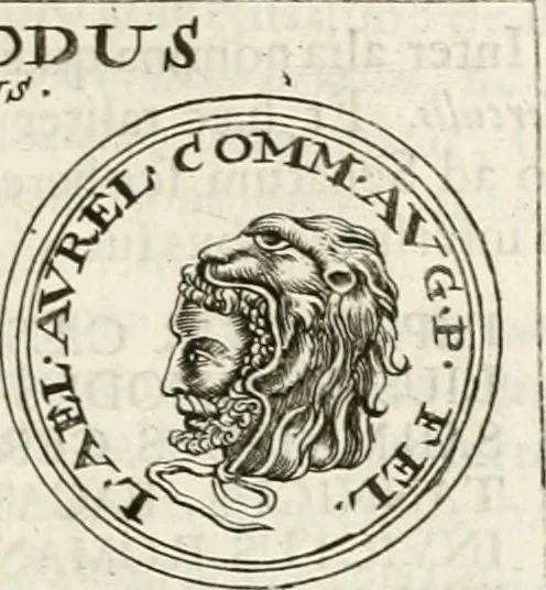 An illustration from Veterum Romanorum Religio castrametatio, disciplina militaris ut & balneae ex antiquis numismatibus & lapidibus demonstrata, 1686, leaf 178