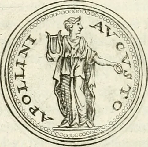 An illustration from Veterum Romanorum Religio castrametatio, disciplina militaris ut & balneae ex antiquis numismatibus & lapidibus demonstrata, 1686, leaf 183