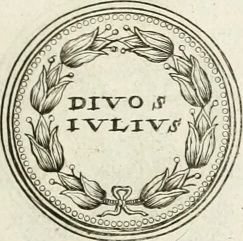An illustration from Veterum Romanorum Religio castrametatio, disciplina militaris ut & balneae ex antiquis numismatibus & lapidibus demonstrata, 1686, leaf 184