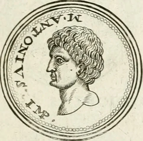 An illustration from Veterum Romanorum Religio castrametatio, disciplina militaris ut & balneae ex antiquis numismatibus & lapidibus demonstrata, 1686, leaf 186