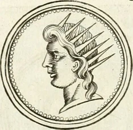 An illustration from Veterum Romanorum Religio castrametatio, disciplina militaris ut & balneae ex antiquis numismatibus & lapidibus demonstrata, 1686, leaf 187