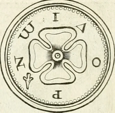 An illustration from Veterum Romanorum Religio castrametatio, disciplina militaris ut & balneae ex antiquis numismatibus & lapidibus demonstrata, 1686, leaf 187