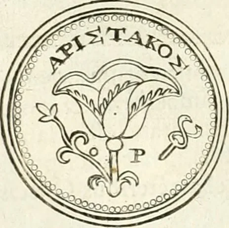 An illustration from Veterum Romanorum Religio castrametatio, disciplina militaris ut & balneae ex antiquis numismatibus & lapidibus demonstrata, 1686, leaf 187
