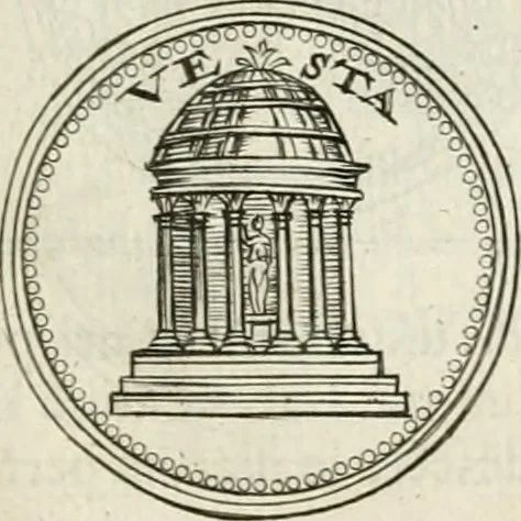 An illustration from Veterum Romanorum Religio castrametatio, disciplina militaris ut & balneae ex antiquis numismatibus & lapidibus demonstrata, 1686, leaf 208