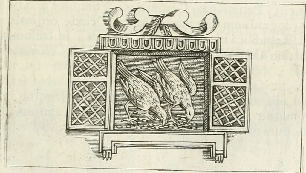 An illustration from Veterum Romanorum Religio castrametatio, disciplina militaris ut & balneae ex antiquis numismatibus & lapidibus demonstrata, 1686, leaf 224