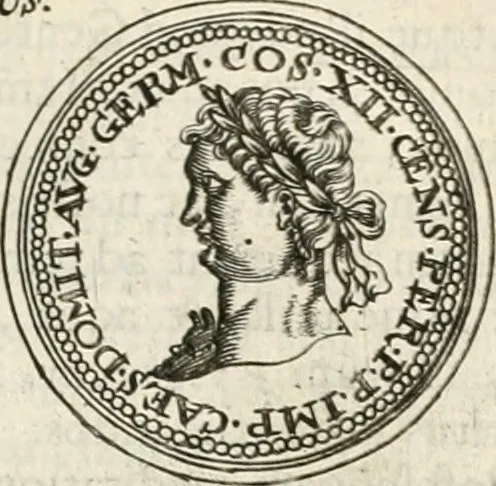 An illustration from Veterum Romanorum Religio castrametatio, disciplina militaris ut & balneae ex antiquis numismatibus & lapidibus demonstrata, 1686, leaf 246