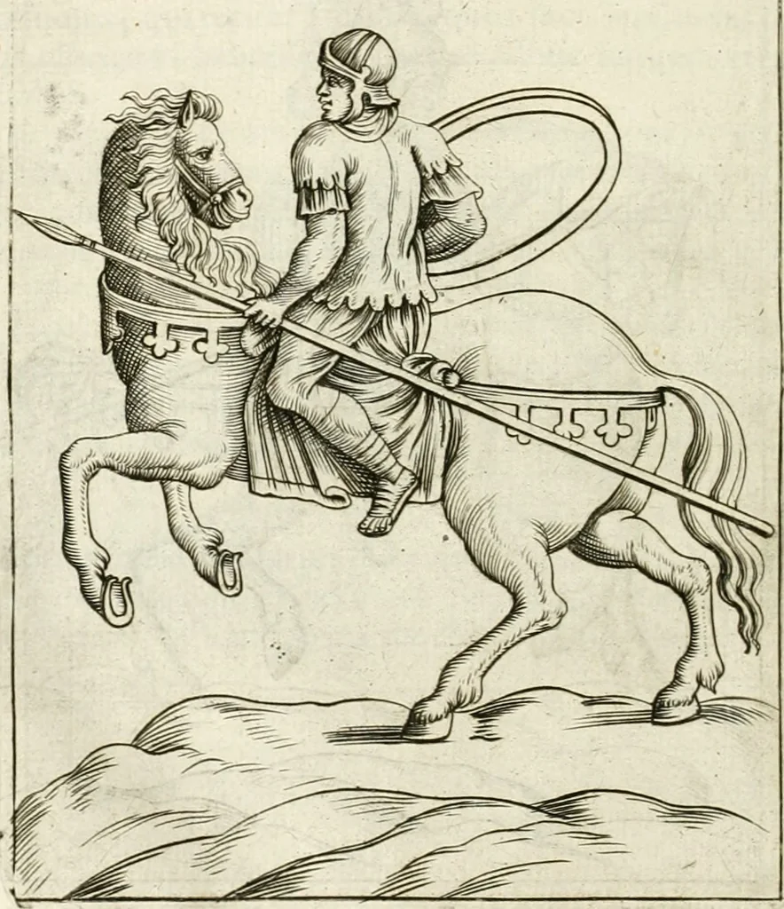 An illustration from Veterum Romanorum Religio castrametatio, disciplina militaris ut & balneae ex antiquis numismatibus & lapidibus demonstrata, 1686, leaf 361