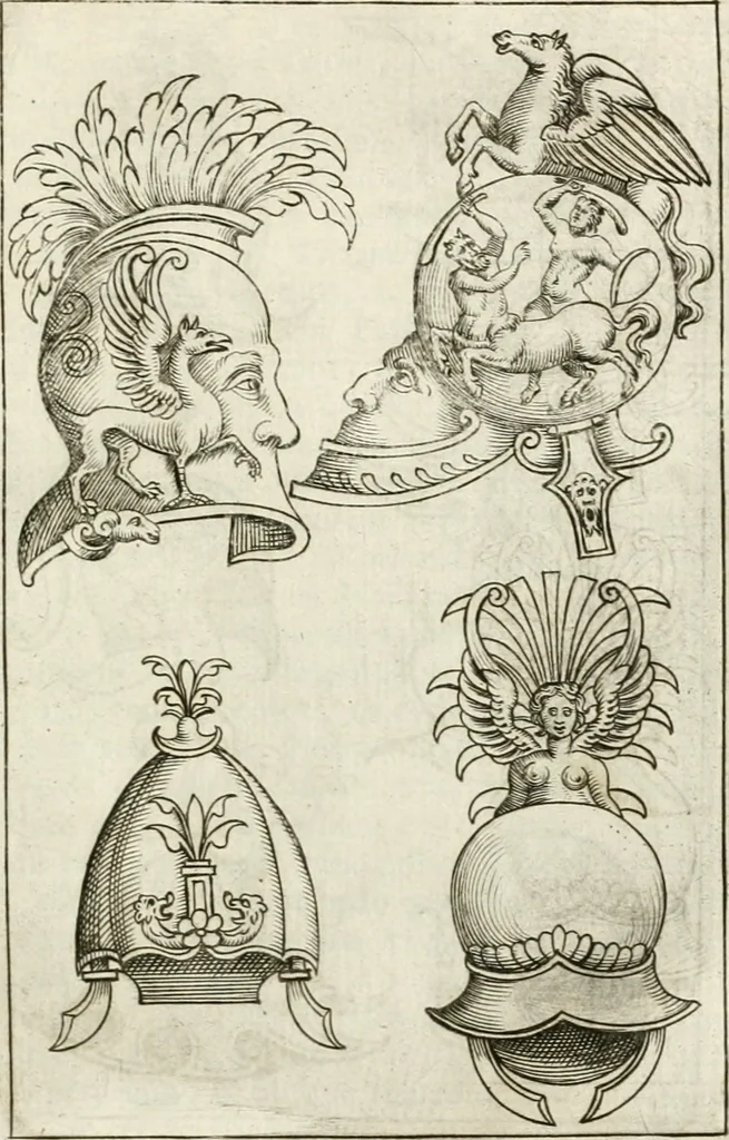 An illustration from Veterum Romanorum Religio castrametatio, disciplina militaris ut & balneae ex antiquis numismatibus & lapidibus demonstrata, 1686, leaf 396