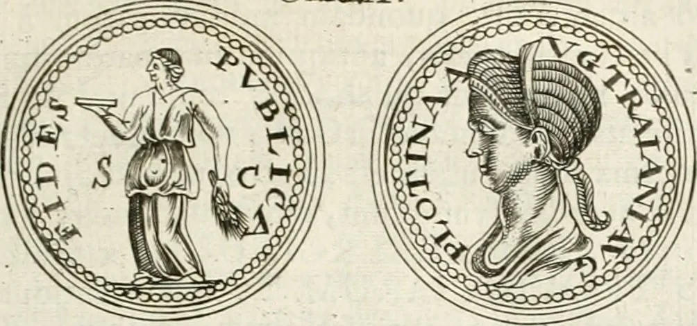 An illustration from Veterum Romanorum Religio castrametatio, disciplina militaris ut & balneae ex antiquis numismatibus & lapidibus demonstrata, 1686, leaf 40