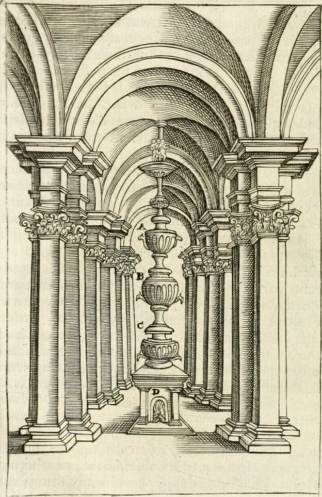 An illustration from Veterum Romanorum Religio castrametatio, disciplina militaris ut & balneae ex antiquis numismatibus & lapidibus demonstrata, 1686, leaf 411
