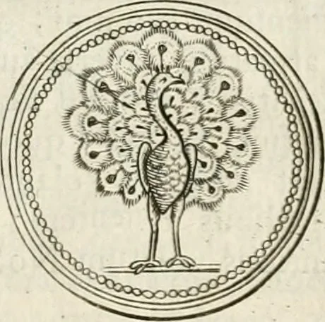 An illustration from Veterum Romanorum Religio castrametatio, disciplina militaris ut & balneae ex antiquis numismatibus & lapidibus demonstrata, 1686, leaf 54