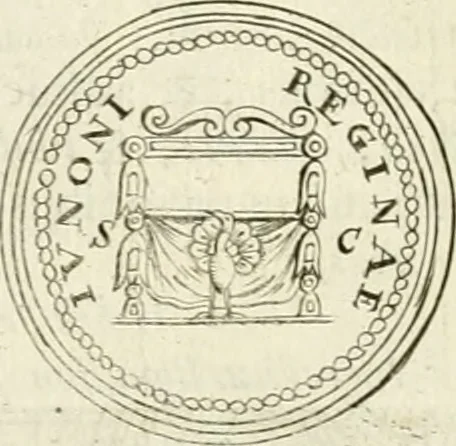 An illustration from Veterum Romanorum Religio castrametatio, disciplina militaris ut & balneae ex antiquis numismatibus & lapidibus demonstrata, 1686, leaf 55