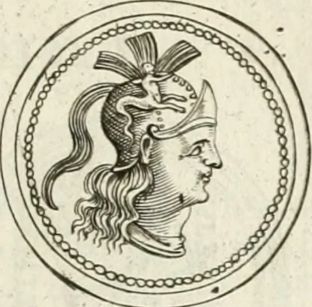 An illustration from Veterum Romanorum Religio castrametatio, disciplina militaris ut & balneae ex antiquis numismatibus & lapidibus demonstrata, 1686, leaf 56