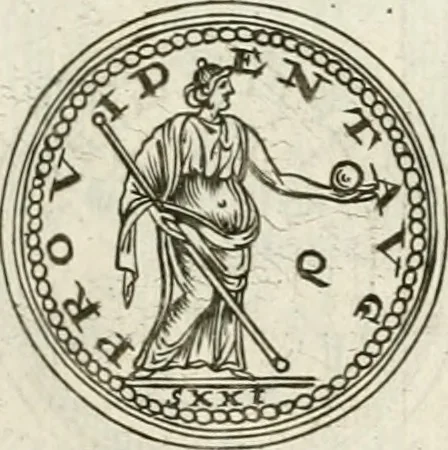 An illustration from Veterum Romanorum Religio castrametatio, disciplina militaris ut & balneae ex antiquis numismatibus & lapidibus demonstrata, 1686, leaf 74