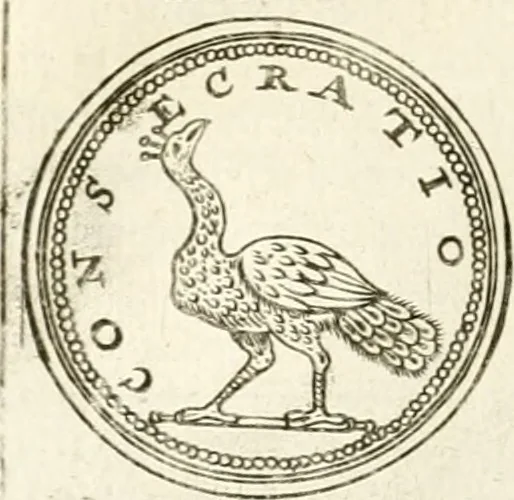 An illustration from Veterum Romanorum Religio castrametatio, disciplina militaris ut & balneae ex antiquis numismatibus & lapidibus demonstrata, 1686, leaf 81