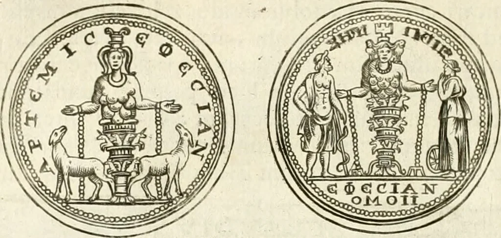 An illustration from Veterum Romanorum Religio castrametatio, disciplina militaris ut & balneae ex antiquis numismatibus & lapidibus demonstrata, 1686, leaf 83