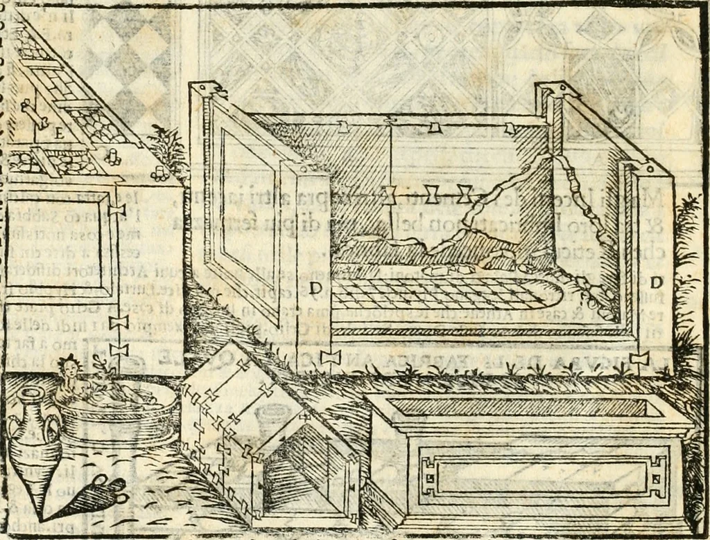 An illustration from Vetrvvio con il svo comento et figvre, 1536, leaf 121