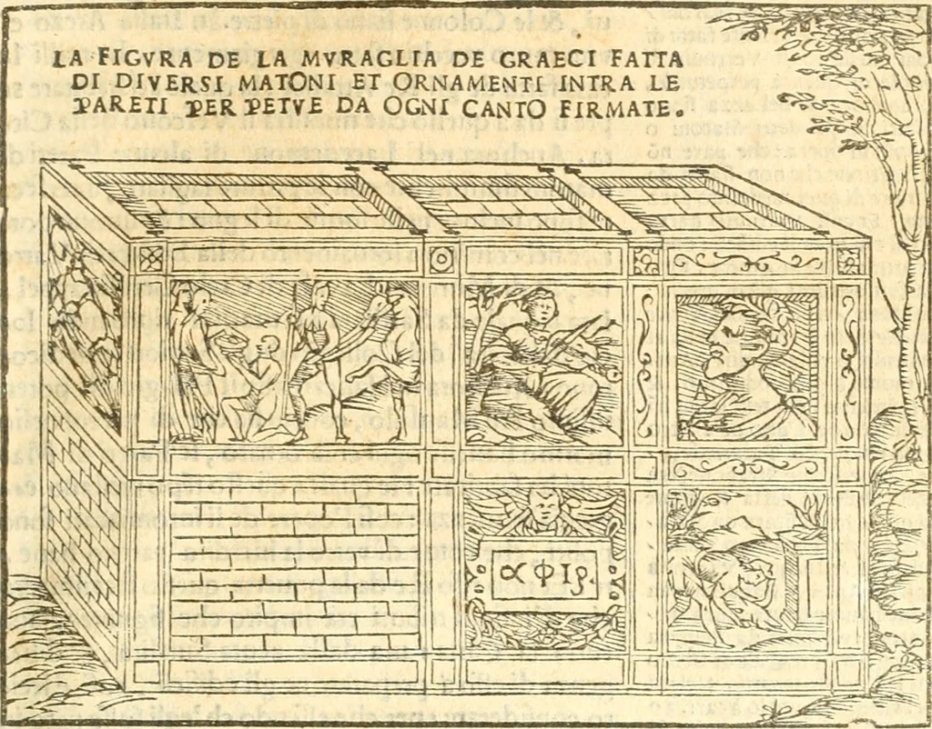 An illustration from Vetrvvio con il svo comento et figvre, 1536, leaf 124