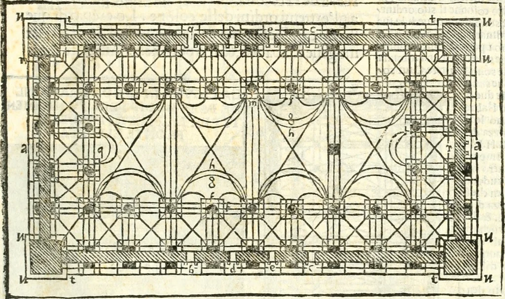 An illustration from Vetrvvio con il svo comento et figvre, 1536, leaf 158