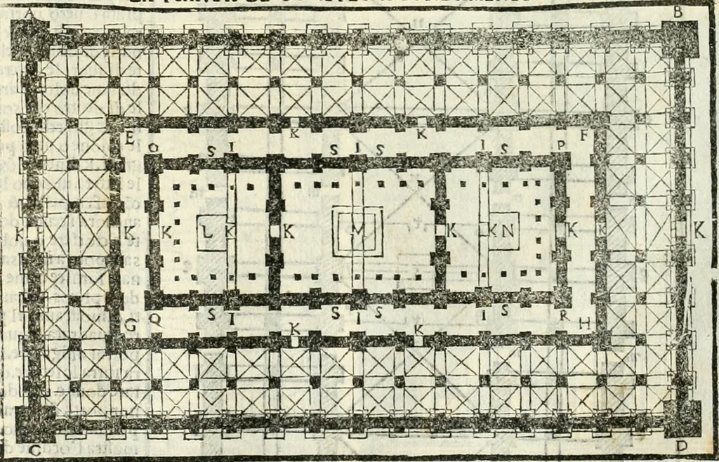 An illustration from Vetrvvio con il svo comento et figvre, 1536, leaf 161