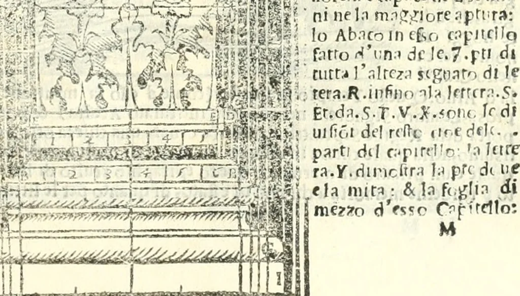An illustration from Vetrvvio con il svo comento et figvre, 1536, leaf 188