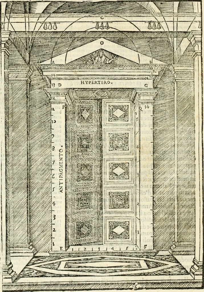 An illustration from Vetrvvio con il svo comento et figvre, 1536, leaf 205