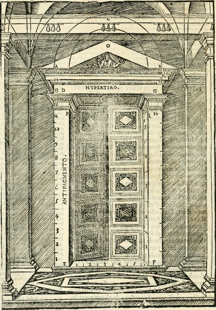 An illustration from Vetrvvio con il svo comento et figvre, 1536, leaf 207