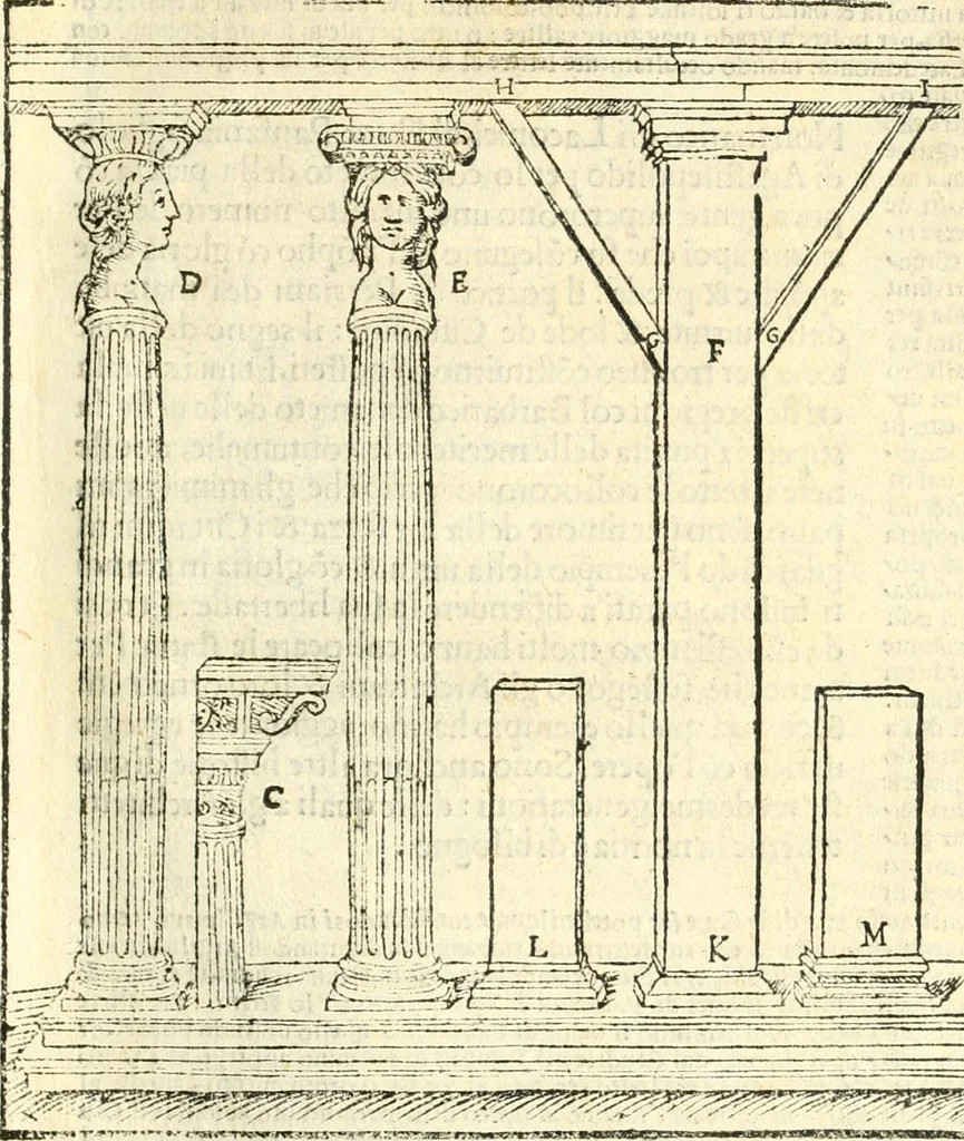 An illustration from Vetrvvio con il svo comento et figvre, 1536, leaf 26