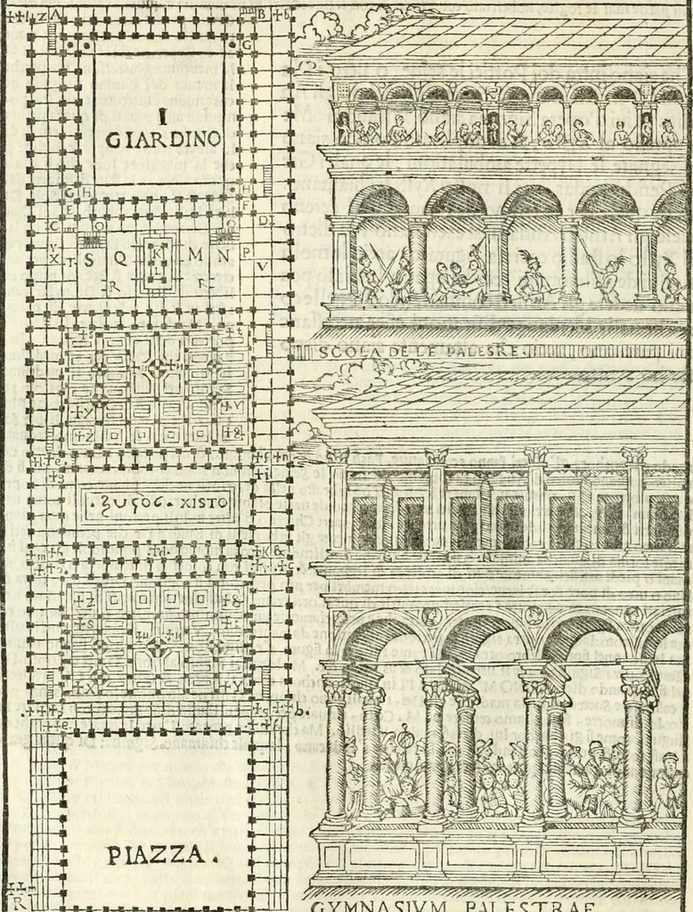 An illustration from Vetrvvio con il svo comento et figvre, 1536, leaf 265