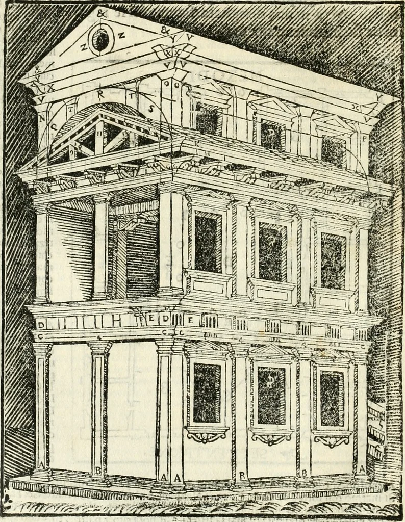An illustration from Vetrvvio con il svo comento et figvre, 1536, leaf 47