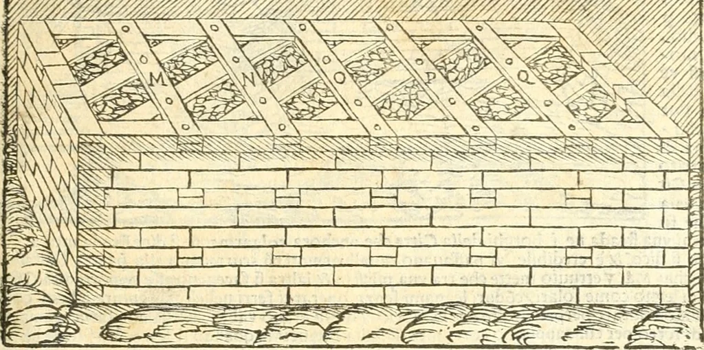 An illustration from Vetrvvio con il svo comento et figvre, 1536, leaf 66