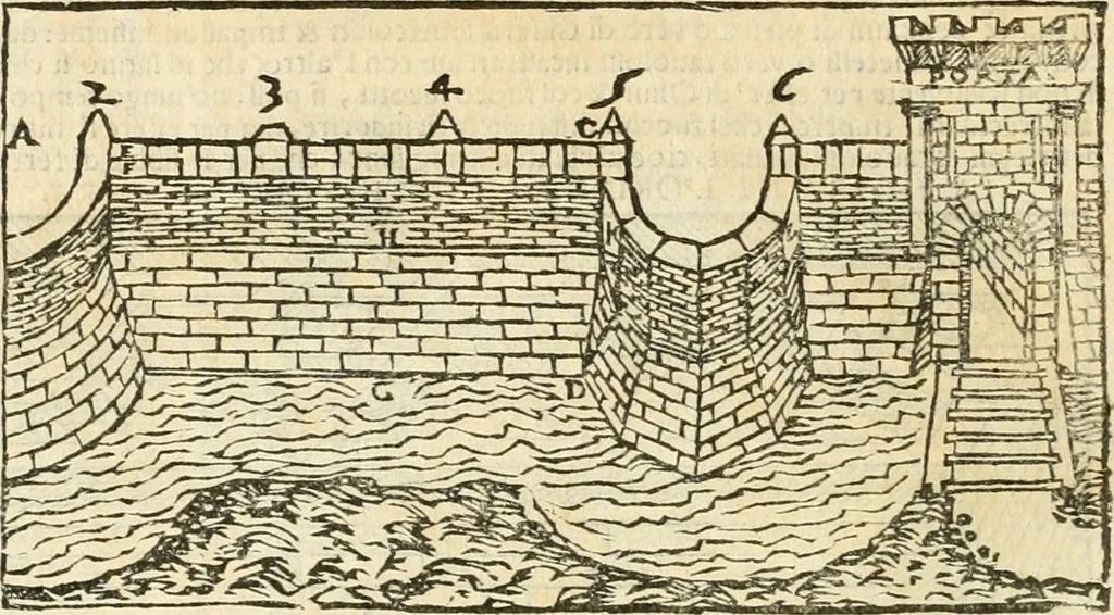 An illustration from Vetrvvio con il svo comento et figvre, 1536, leaf 67