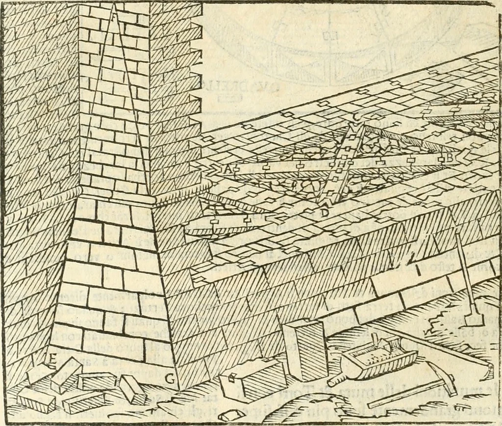 An illustration from Vetrvvio con il svo comento et figvre, 1536, leaf 69