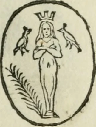 An illustration from Vetvstissimae tabvlae aeneae sacris aegyptiorum simulachris coelatae accurata explicatio : in qua antiquissimarum superstitionum origines, progressiones, ritus ad barbaram, graecam, romanamque historiam illustrandam enarrantur, & multa scriptorum veterum loca qua explanantur, qua emendantur, 1605, leaf 106
