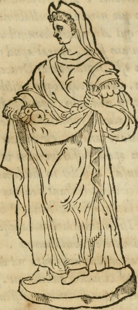 An illustration from Vetvstissimae tabvlae aeneae sacris aegyptiorum simulachris coelatae accurata explicatio : in qua antiquissimarum superstitionum origines, progressiones, ritus ad barbaram, graecam, romanamque historiam illustrandam enarrantur, & multa scriptorum veterum loca qua explanantur, qua emendantur, 1605, leaf 44
