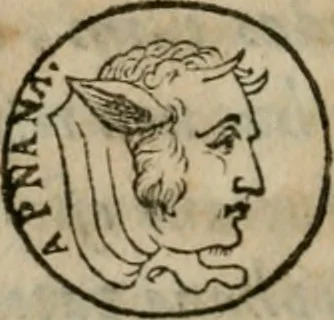 An illustration from Vetvstissimae tabvlae aeneae sacris aegyptiorum simulachris coelatae accurata explicatio : in qua antiquissimarum superstitionum origines, progressiones, ritus ad barbaram, graecam, romanamque historiam illustrandam enarrantur, & multa scriptorum veterum loca qua explanantur, qua emendantur, 1605, leaf 49