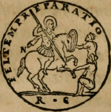 An illustration from Vetvstissimae tabvlae aeneae sacris aegyptiorum simulachris coelatae accurata explicatio : in qua antiquissimarum superstitionum origines, progressiones, ritus ad barbaram, graecam, romanamque historiam illustrandam enarrantur, & multa scriptorum veterum loca qua explanantur, qua emendantur, 1605, leaf 65