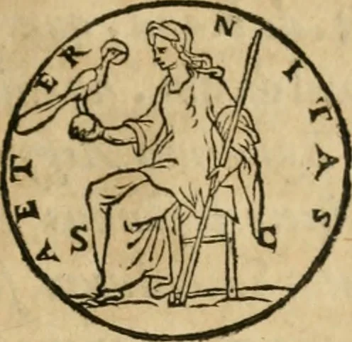 An illustration from Vetvstissimae tabvlae aeneae sacris aegyptiorum simulachris coelatae accurata explicatio : in qua antiquissimarum superstitionum origines, progressiones, ritus ad barbaram, graecam, romanamque historiam illustrandam enarrantur, & multa scriptorum veterum loca qua explanantur, qua emendantur, 1605, leaf 66
