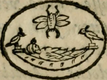 An illustration from Vetvstissimae tabvlae aeneae sacris aegyptiorum simulachris coelatae accurata explicatio : in qua antiquissimarum superstitionum origines, progressiones, ritus ad barbaram, graecam, romanamque historiam illustrandam enarrantur, & multa scriptorum veterum loca qua explanantur, qua emendantur, 1605, leaf 71