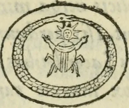 An illustration from Vetvstissimae tabvlae aeneae sacris aegyptiorum simulachris coelatae accurata explicatio : in qua antiquissimarum superstitionum origines, progressiones, ritus ad barbaram, graecam, romanamque historiam illustrandam enarrantur, & multa scriptorum veterum loca qua explanantur, qua emendantur, 1605, leaf 80