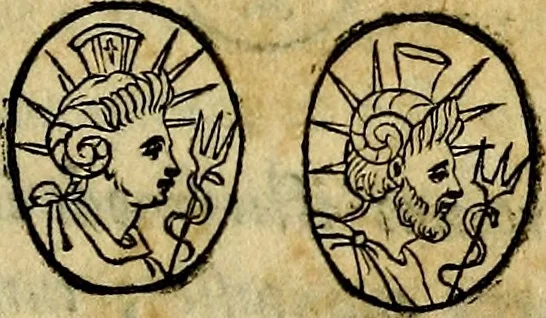 An illustration from Vetvstissimae tabvlae aeneae sacris Aegyptiorum simulachris coelatae accurata explicatio, in qua antiquissimarum superstitionum origines, progressiones, ritus ad barbaram, graecam, romanamque historiam illustrandam enarrantur, & multa scriptorum veterum loca qua explanantur, qua emendantur:, 1605, leaf 18