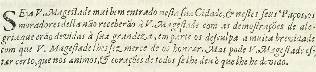 An illustration from Viagem da Catholica Real Magestade del Rey D. Filipe II N.S. ao Reyno de Portvgal e rellaçao do solene recebimento que nelle se lhe fez S. Magestade a mandou, 1621, leaf 136