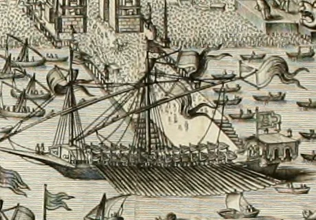 An illustration from Viagem da Catholica Real Magestade del Rey D. Filipe II N.S. ao Reyno de Portvgal e rellaçao do solene recebimento que nelle se lhe fez S. Magestade a mandou, 1621, leaf 39
