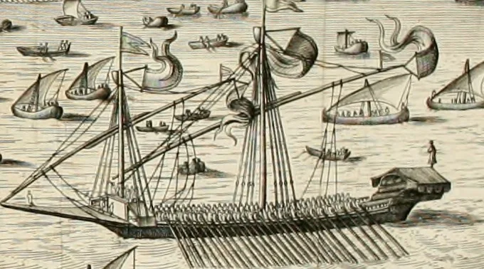An illustration from Viagem da Catholica Real Magestade del Rey D. Filipe II N.S. ao Reyno de Portvgal e rellaçao do solene recebimento que nelle se lhe fez S. Magestade a mandou, 1621, leaf 39